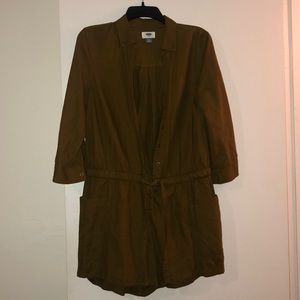 Cargo Olive long sleeve romper